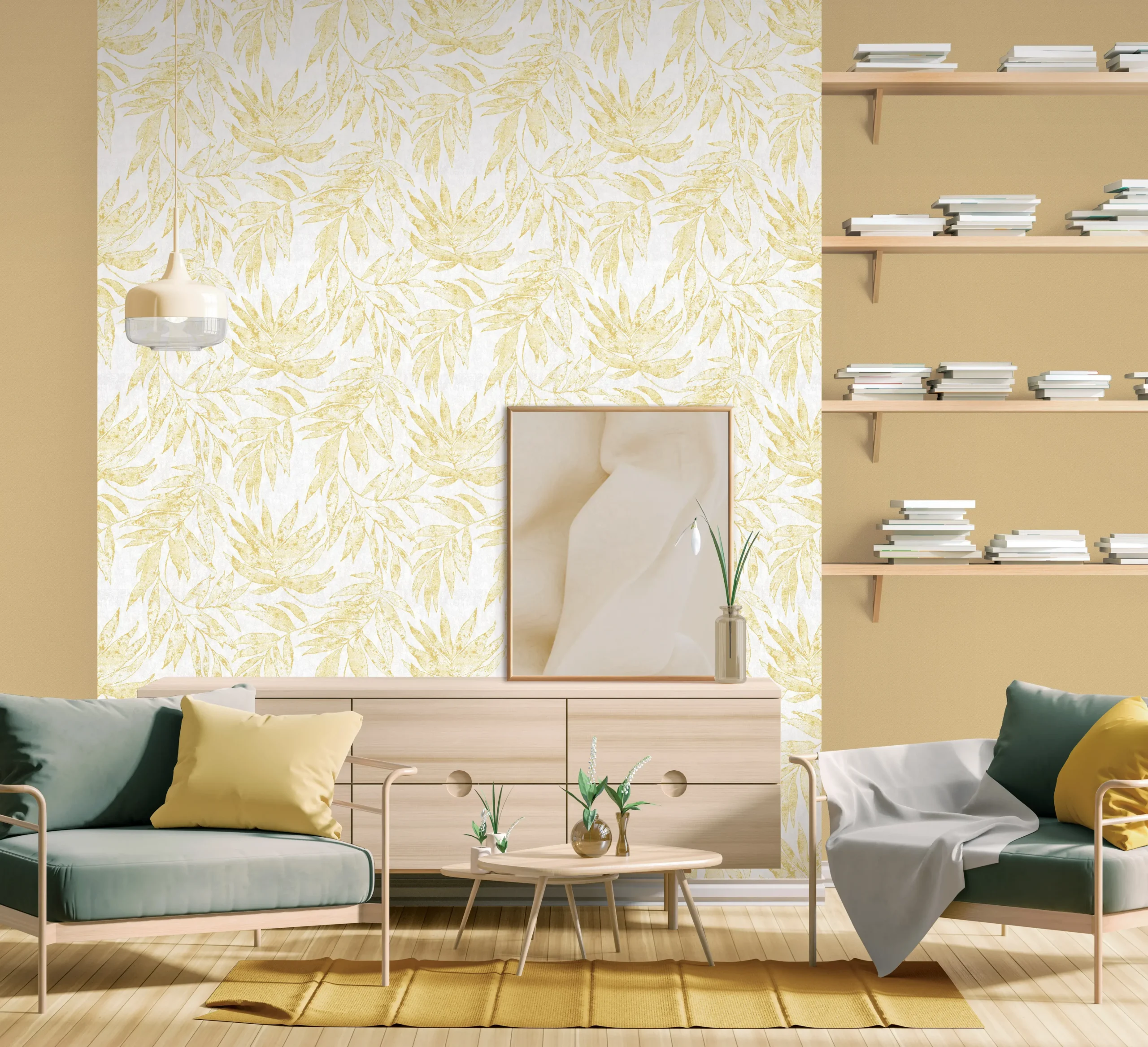 Gold Embossed Wallpaper – Natural Elegance (24208-3)